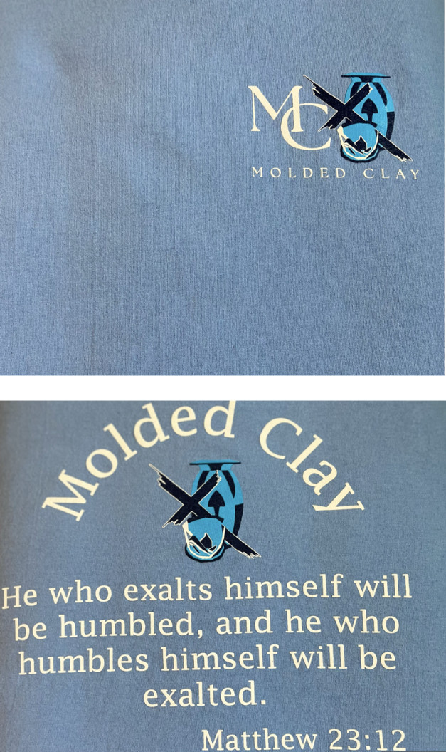 Molded Clay T-shirt front/back blue